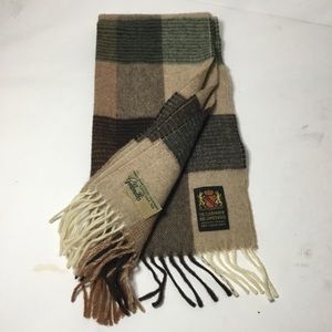 Cashmere Blend Plaid Fringe Scarf - Neutral Tones